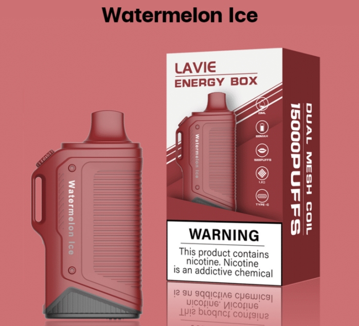 LAVIE Energy Box 15000 Puffs Vape - مثلجات البطيخ: تجربة فيب استثنائية في عالم الـ Vaping