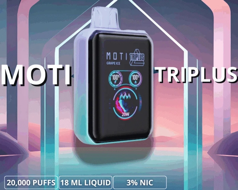 MOTI Triplus 20000 Puffs: رحلة لا تُنسى مع نكهة جليد العنب الساحرة!